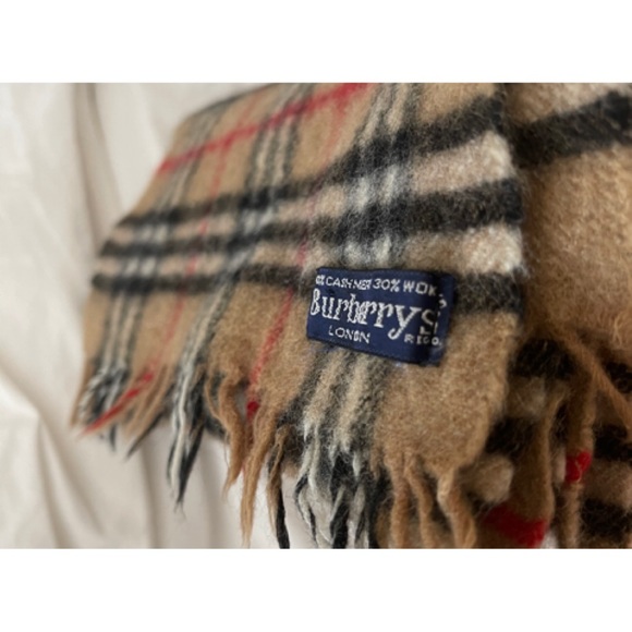 ✨Authentic Vintage Classic Plaid Burberrys Cashmere Wool Mini Scarf - Picture 9 of 9